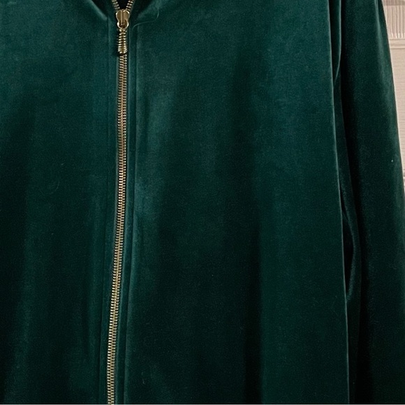 Vintage Teddi Emerald Green Velvet Zip Up Jacket - Picture 5 of 5